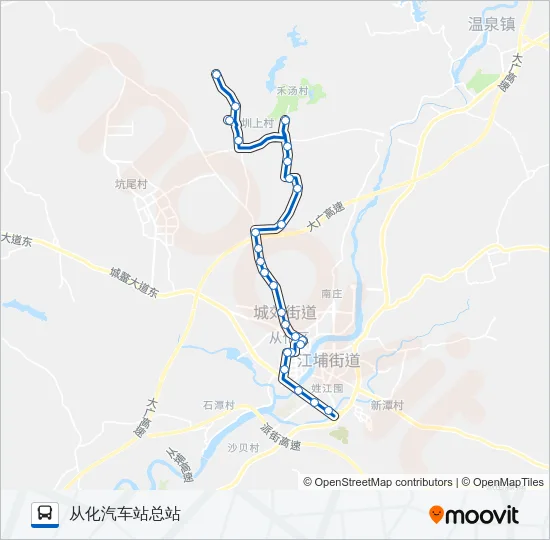 从化6路 Bus Line Map