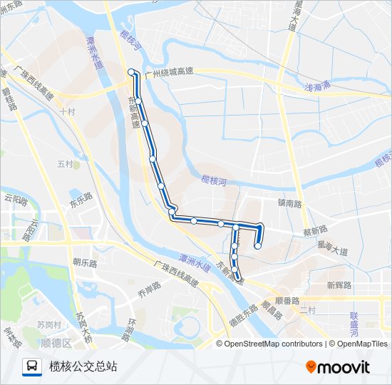 公交南43路的线路图