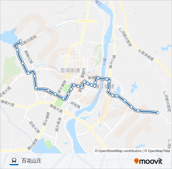 公交增城3路的线路图