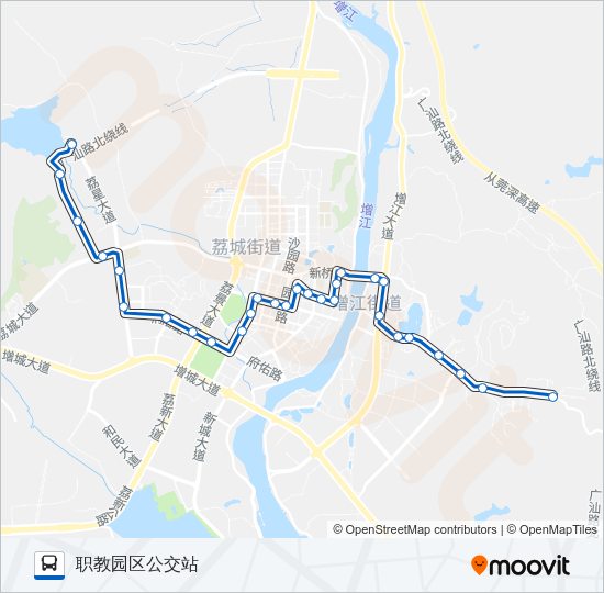 公交增城3路的线路图