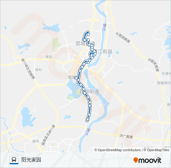 公交增城5路的线路图