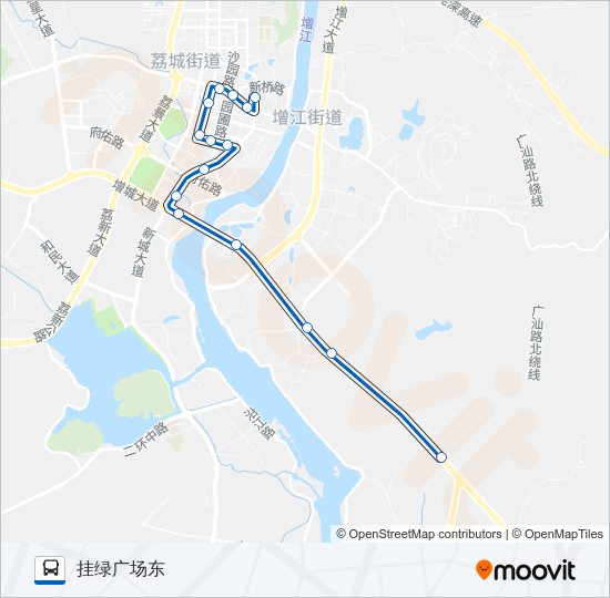 公交增城7路的线路图