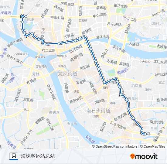 公交夜33路的线路图