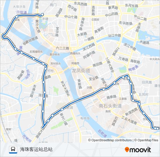 公交夜44路的线路图