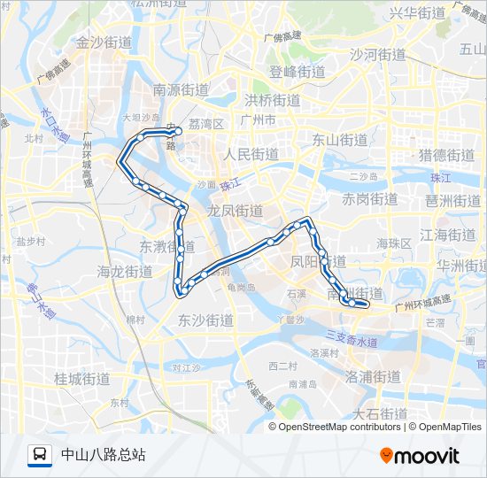 公交夜44路的线路图