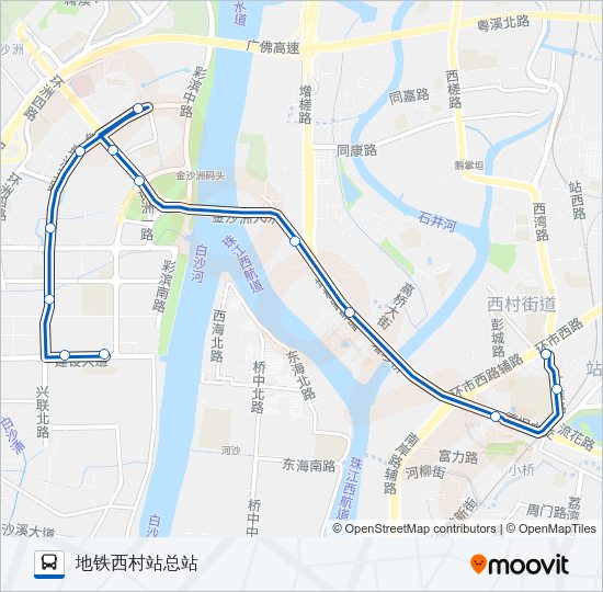 公交夜54路的线路图