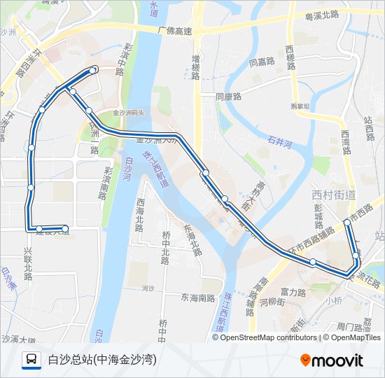 公交夜54路的线路图