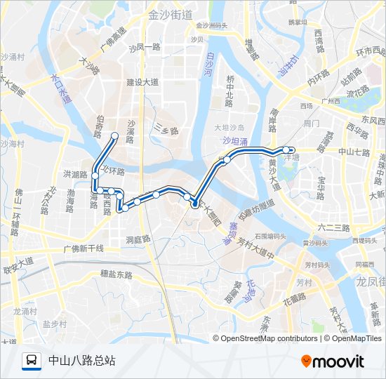 公交夜58路的线路图