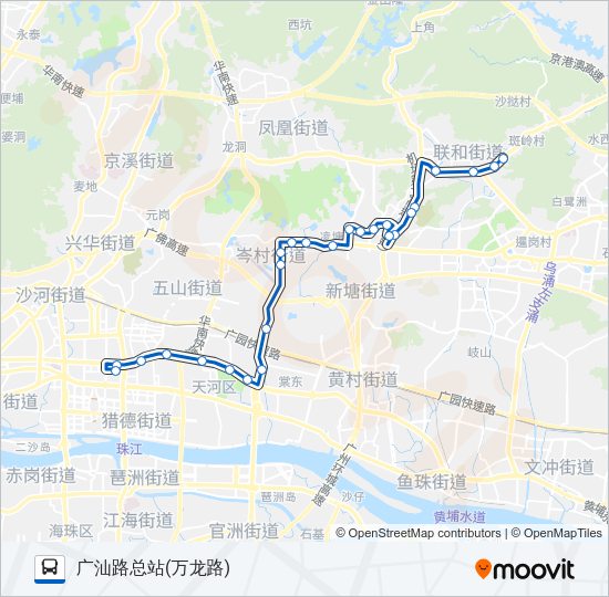 公交夜68路的线路图