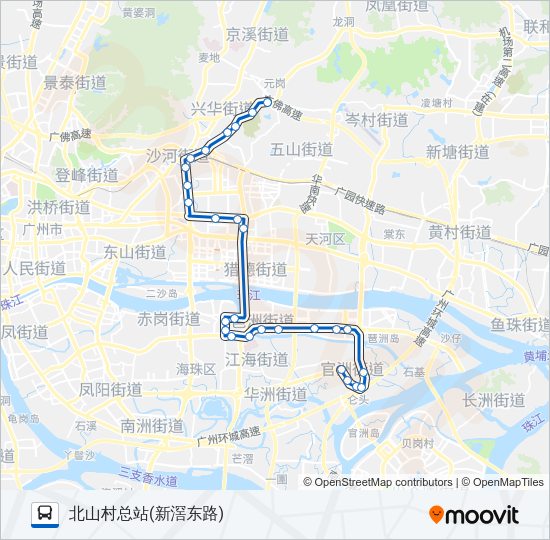公交夜70路的线路图