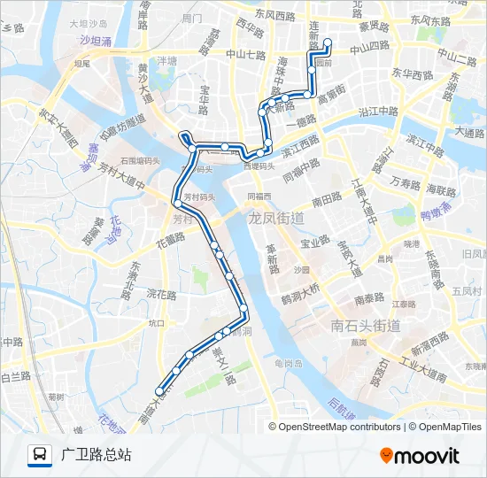 夜72路 Bus Line Map