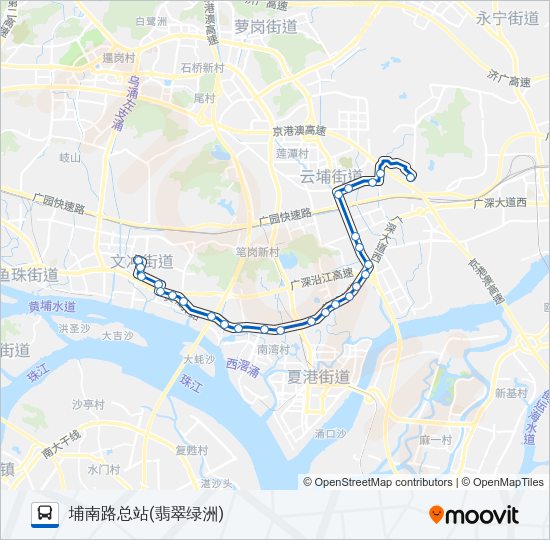 公交夜73路的线路图