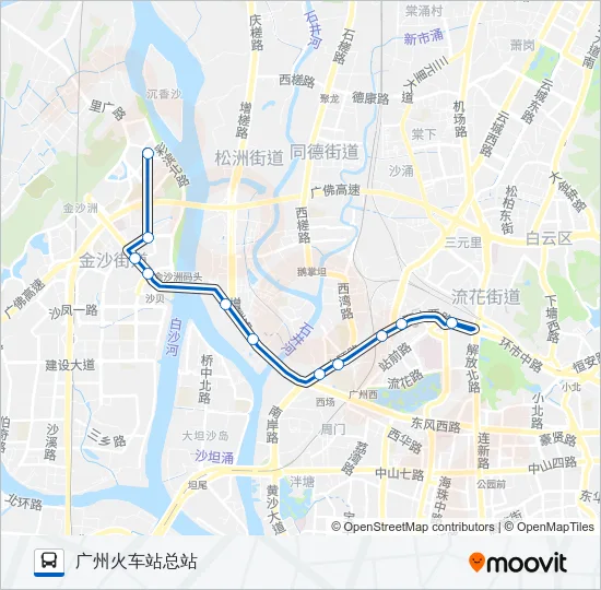 公交夜96路的线路图