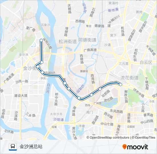 夜96路 Bus Line Map