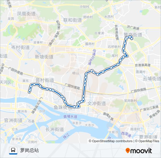 公交夜97路的线路图