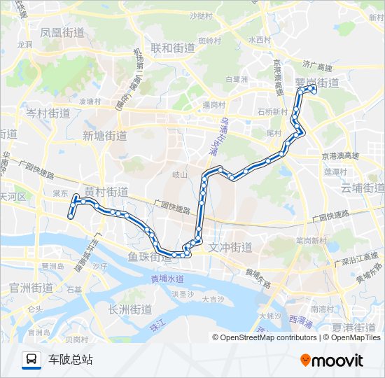 公交夜97路的线路图