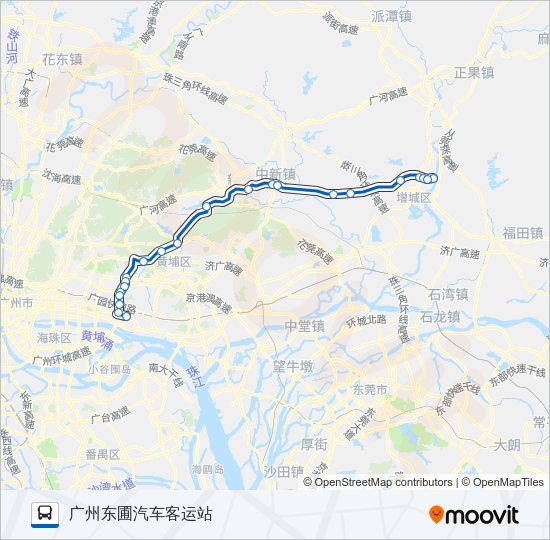 公交广增8路的线路图
