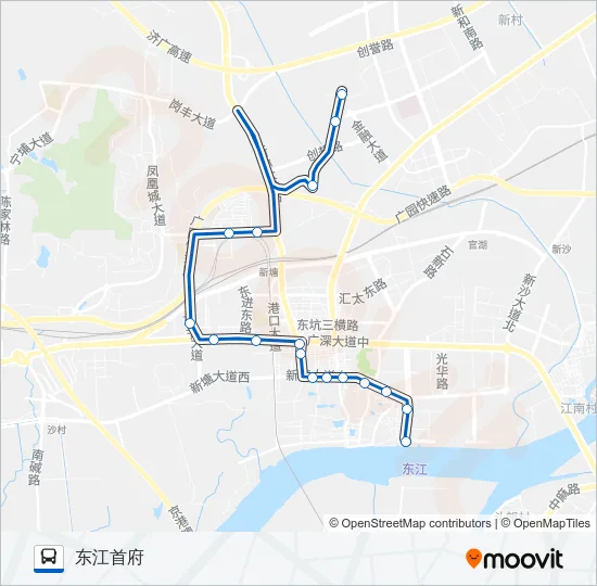 新塘2路 Bus Line Map