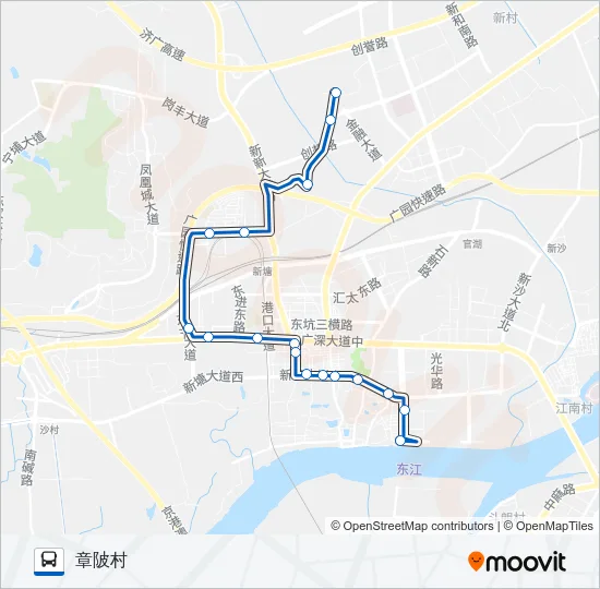 新塘2路 Bus Line Map
