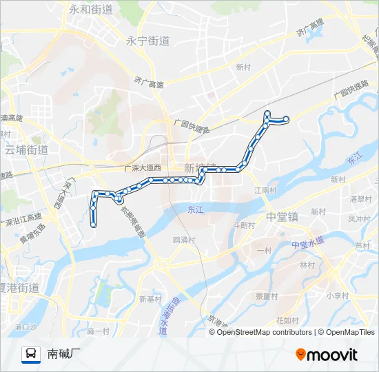 新塘3路 Bus Line Map