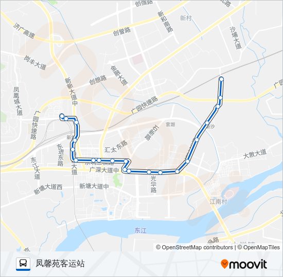 公交新塘4路的线路图
