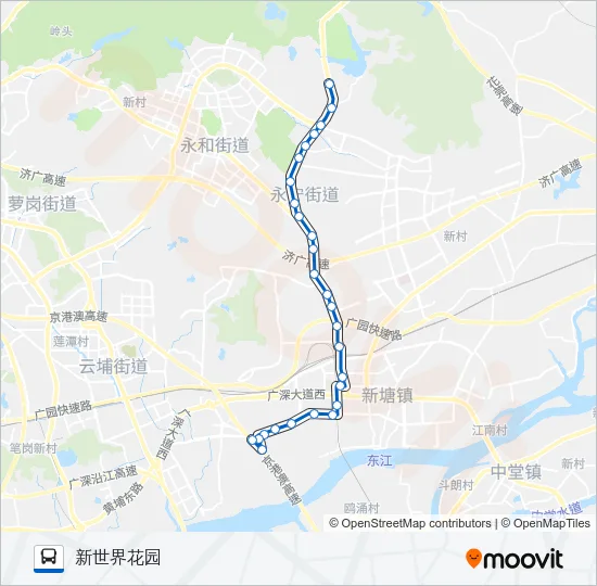 新塘5路 Bus Line Map