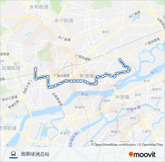 新塘6路 Bus Line Map