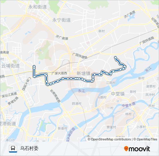 公交新塘6路的线路图