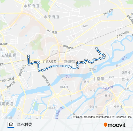 新塘6路 Bus Line Map