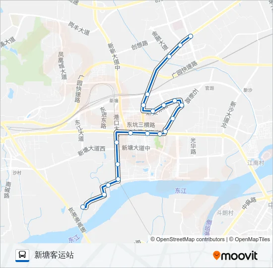 新塘9路 Bus Line Map