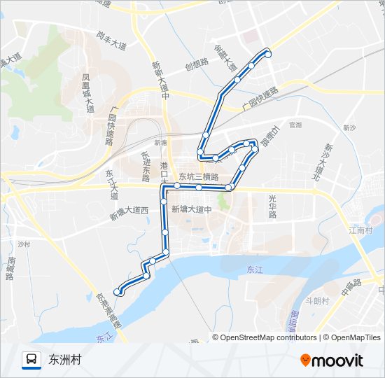 公交新塘9路的线路图