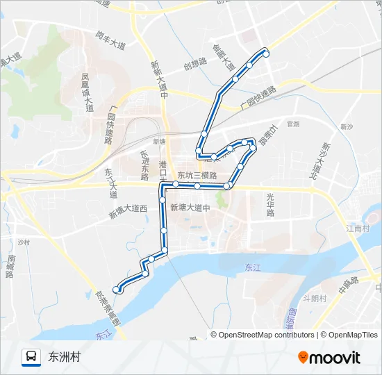 新塘9路 Bus Line Map