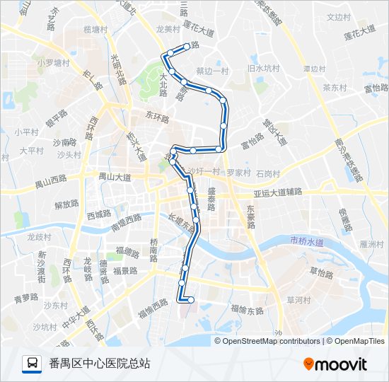 番21路Route: Schedules, Stops & Maps - 番禺区中心医院总站(Updated)