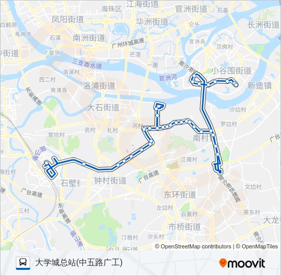 公交番52路的线路图