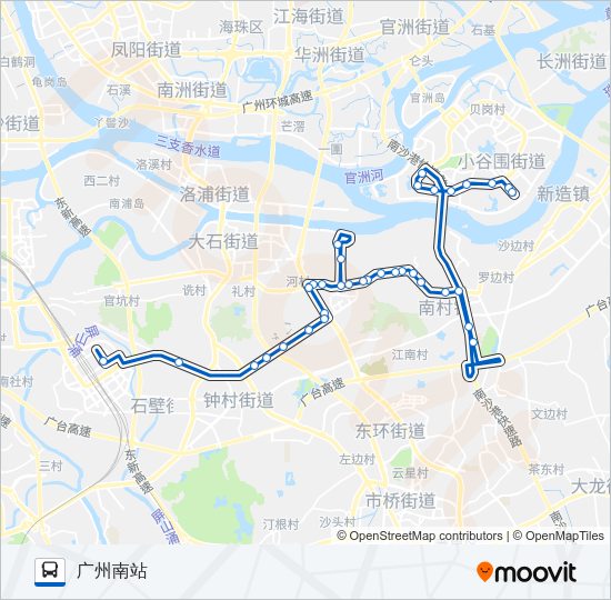 公交番52路的线路图
