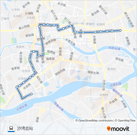 公交番6B路的线路图