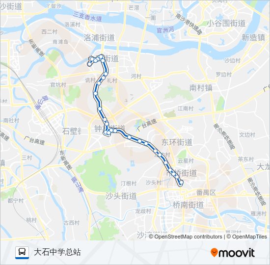 公交番96路的线路图