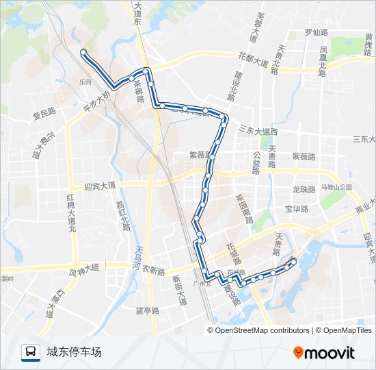 公交花10路的线路图