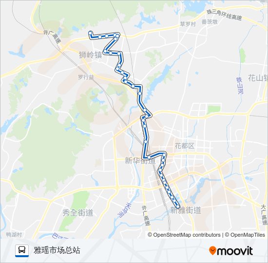 花25路route Schedules Stops Maps 雅瑶市场总站 Updated