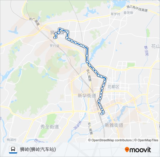 公交花62路的线路图