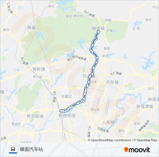公交花65路的线路图