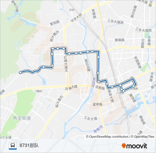 公交花9B路的线路图