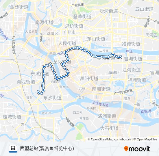 公交121A路的线路图