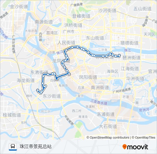 公交121A路的线路图