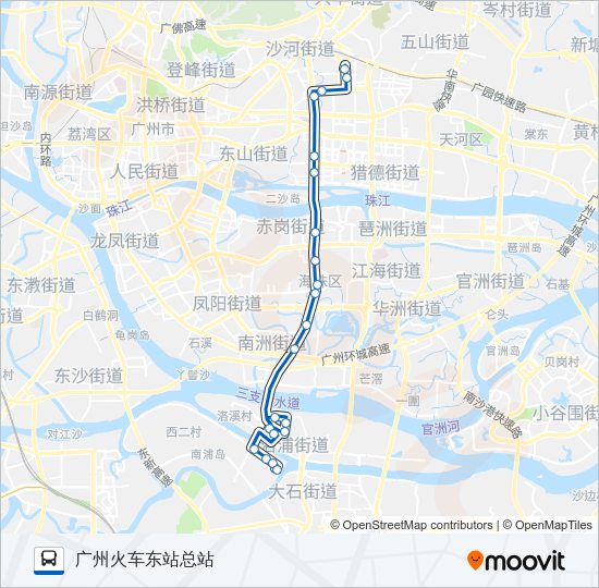 公交122A路的线路图