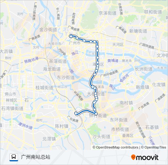 公交301A路的线路图