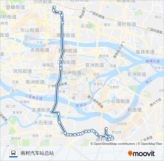 公交302A路的线路图