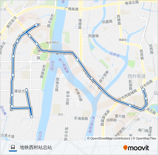 公交429A路的线路图