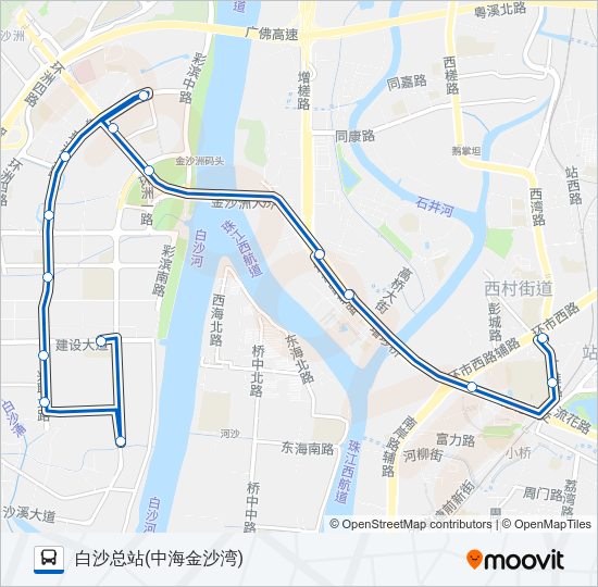 公交429A路的线路图