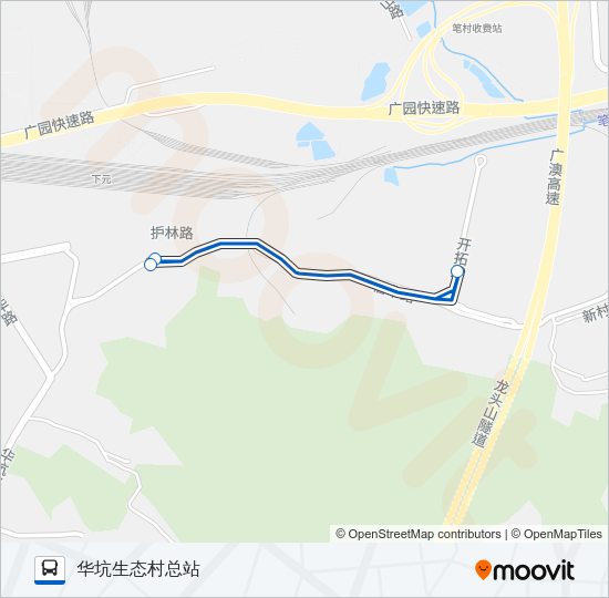 公交434A路的线路图
